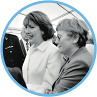 Timeline icon with photograph of President McAleese
